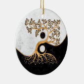 Yin Yang Tree - Marbles en Gold Keramisch Ornament (Rechts)