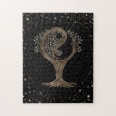 Yin Yang Tree - Moeder van Pearl en Gold Legpuzzel (Verticaal)