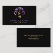 Yin Yang tree of life - Amethyst Leaves Visitekaartje (Voorkant / Achterkant)