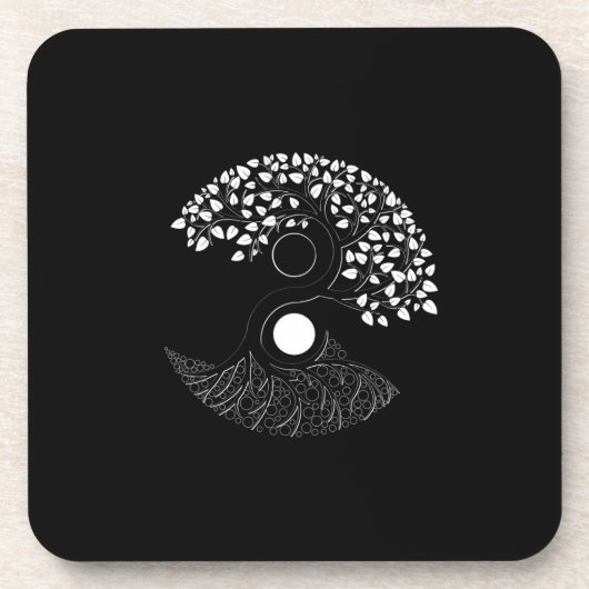 Yin Yang Tree of life Bier Onderzetter (Voorkant)