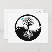 Yin Yang Tree of Life Black & White Briefkaart (Voorkant / Achterkant)
