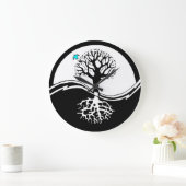 Yin Yang Tree of Life Black & White Grote Klok (Huis)