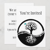 Yin Yang Tree of Life Black & White Kaart (Voorkant / Achterkant)