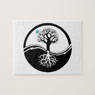Yin Yang Tree of Life Black & White Legpuzzel