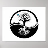 Yin Yang Tree of Life Black & White Poster (Voorkant)