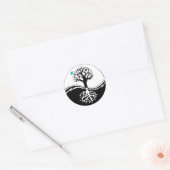 Yin Yang Tree of Life Black & White Ronde Sticker (Envelop)