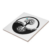 Yin Yang Tree of Life Black & White Tegeltje (Zijkant)