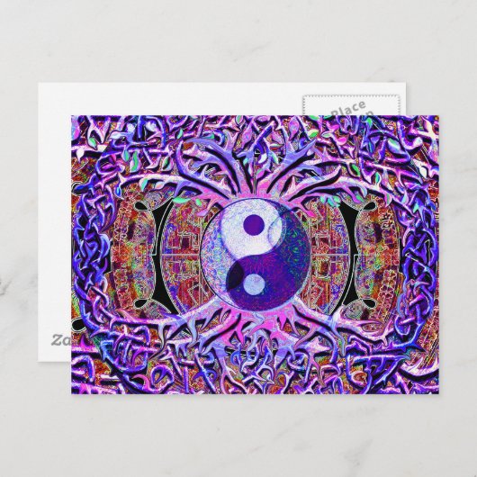 Yin Yang Tree of Life Briefkaart (Voorkant / Achterkant)