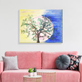 Yin Yang Tree of Life canvas print (Insitu (Woonkamer))