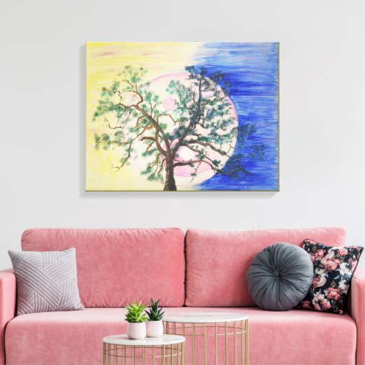 Yin Yang Tree of Life canvas print (Insitu (Woonkamer))