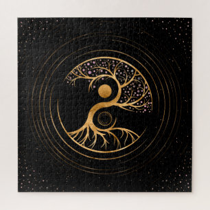 Yin Yang Tree of life - Fluoriet en Gold Legpuzzel