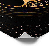 Yin Yang Tree of life - Fluoriet en Gold Poster (Hoek)