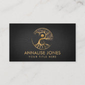 Yin Yang Tree of life - Fluoriet en Gold Visitekaartje (Voorkant)