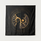 Yin Yang Tree of life - Fluorite and Gold Wandkleed (Voorkant (horizontaal))