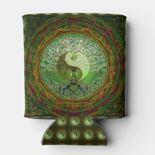 Yin Yang Tree of Life Green Blikjeskoeler (Achterkant)