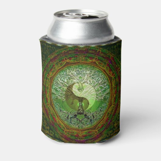 Yin Yang Tree of Life Green Blikjeskoeler (Blikje Achterkant)