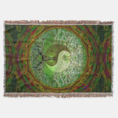 Yin Yang Tree of Life Green Deken (Voorkant)