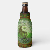 Yin Yang Tree of Life Green Flesjeskoeler (Fles Voorkant)