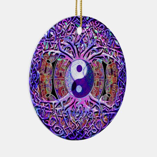 Yin Yang Tree of Life Keramisch Ornament (Rechts)