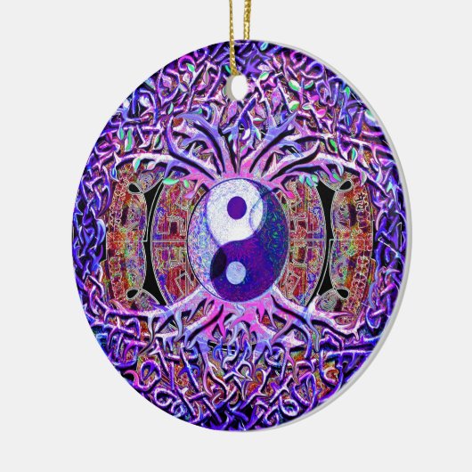 Yin Yang Tree of Life Keramisch Ornament (Links)