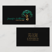 Yin Yang Tree of Life - Malachietbladeren Visitekaartje (Voorkant / Achterkant)