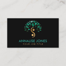 Yin Yang tree of life - Malachite Leaves