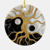 Yin Yang Tree of life - Marbles and Gold Keramisch Ornament (Achterkant)