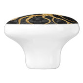 Yin Yang Tree of life - Marbles and Gold Keramische Knop (Zijkant)