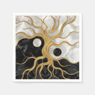 Yin Yang Tree of life - Marbles and Gold Servet