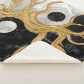 Yin Yang Tree of life - Marbles and Gold Sherpa Deken (3/4)