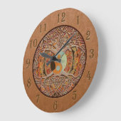 Yin Yang Tree of Life Tan Leather Kijk Grote Klok (Hoek)