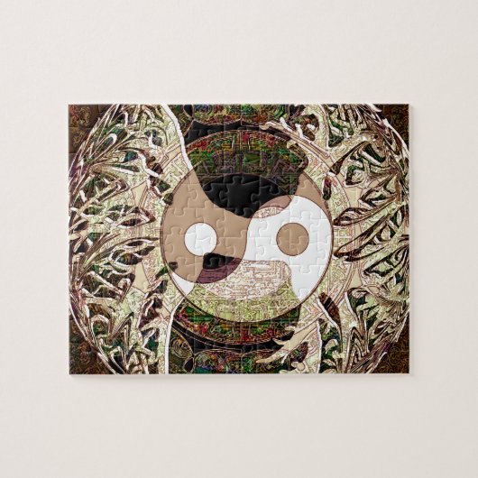 Yin Yang Tree of Life Tan Legpuzzel (Horizontaal)