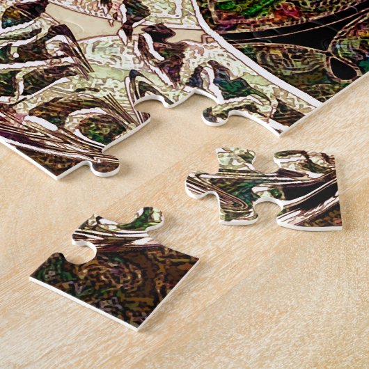 Yin Yang Tree of Life Tan Legpuzzel (Zijkant)