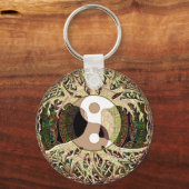 Yin Yang Tree of Life Tan Sleutelhanger (Voorkant)