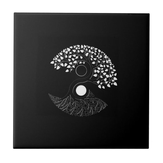 Yin Yang Tree of life Tegeltje (Voorkant)