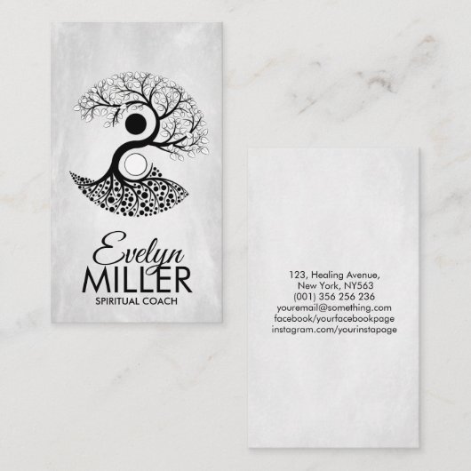 Yin Yang Tree of life Visitekaartje (Voorkant / Achterkant)