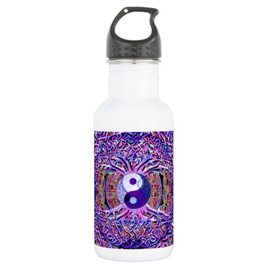 Yin Yang Tree of Life Waterfles (Voorkant)