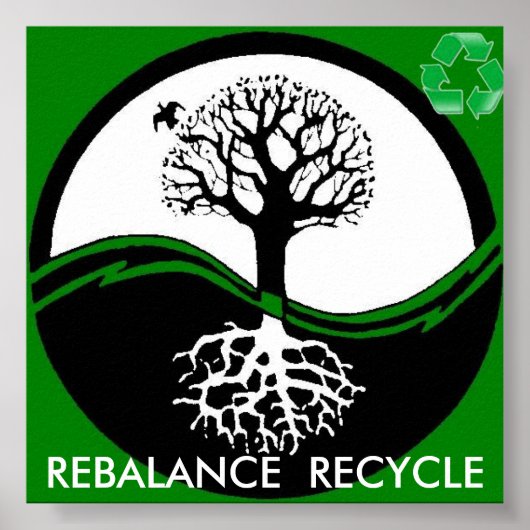 yin yang tree recyclen poster vanaf 14.95 uur (Voorkant)