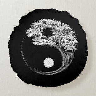 Yin Yang Tree Rond Kussen