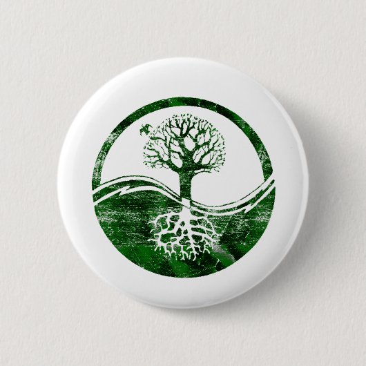 Yin Yang Tree Ronde Button 5,7 Cm (Voorkant)