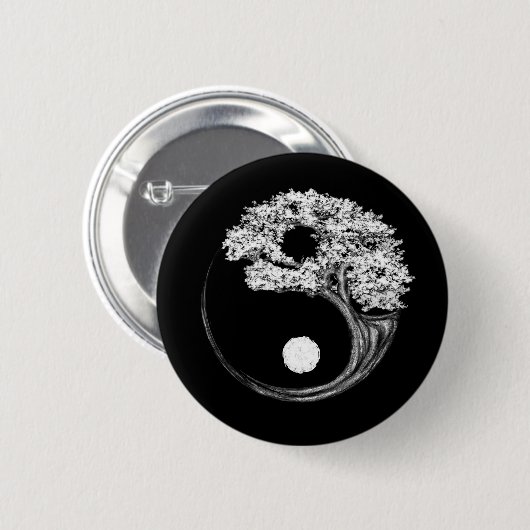 Yin Yang Tree Ronde Button 5,7 Cm (Voorkant /achterkant)
