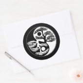 Yin Yang Tree Ronde Sticker (Envelop)