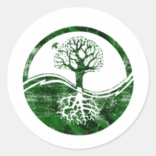 Yin Yang Tree Ronde Sticker