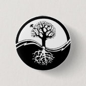 Yin Yang Tree Round Button (Voorkant)