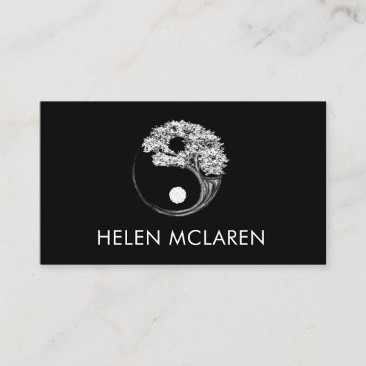 Yin Yang Tree Square Visitekaartje (Voorkant)