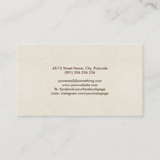 Yin Yang Tree Visitekaartje (Achterkant)