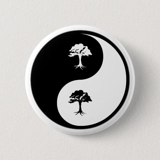 Yin Yang Trees Ronde Button 5,7 Cm (Voorkant)