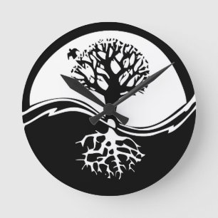 Yin & Yang Trees Ronde Klok