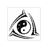 Yin & Yang tribaal tattoo + uw ideeën Rubberstempel (Afrduk)