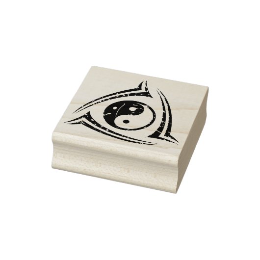 Yin & Yang tribaal tattoo + uw ideeën Rubberstempel (Stempel)